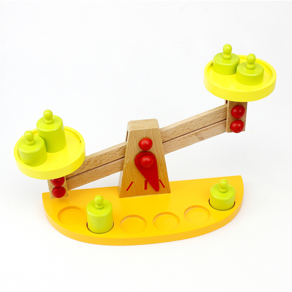 蒙氏教具木制天平称玩具 宝宝平衡游戏木质益智儿童玩具1-2-3岁