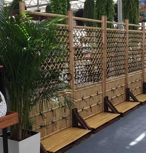 日式竹篱笆 竹院墙 青竹竹垣 花园景观网格围墙 竹栅栏 竹屏障