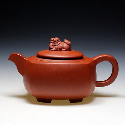 正宗宜兴貔貅紫砂壶全手工正品名家周国洪纯原矿朱泥威震四方特价