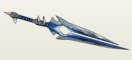 益智多yxa63手工3d纸模型diy游戏 魔兽世界 风剑 可手持 超大