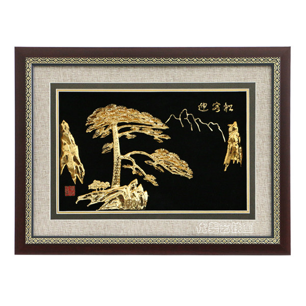 芜湖铁画 迎客松 铁画芜湖金画 商务礼品 会议礼品