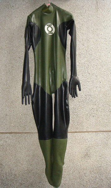 latex catsuit 纯天然乳胶衣连体衣紧身衣绿色时尚前卫订做免邮
