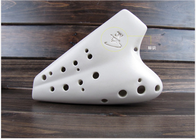 风雅陶笛 无光白双管复管中音c调陶笛 ac陶笛