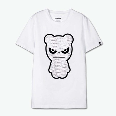 香港代购熊猫人hipanda奢华水钻愤怒熊猫暴力熊男女情侣款短袖t恤