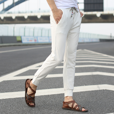 衣服 品质男装 男士九分裤 羊胎暖绒特弹力功能保健塑腿瘦腿 踩脚裤