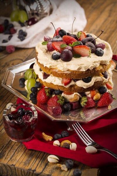 皮娜鲍什双层裸蛋糕生日蛋糕森林浆果 3磅 5环免费配送 舒淇同款