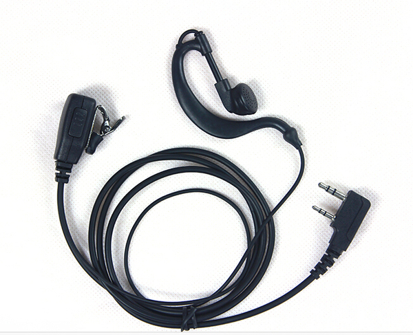 对讲机专用耳机耳麦高档粗线耳机入耳式通用k头双孔国通直线耳机