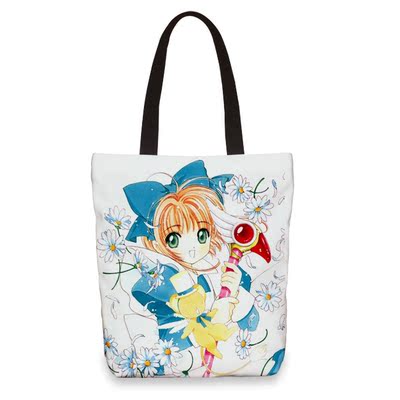 动漫周边手办 魔卡少女樱 百变小樱 木之本樱 休闲帆布单肩手提包