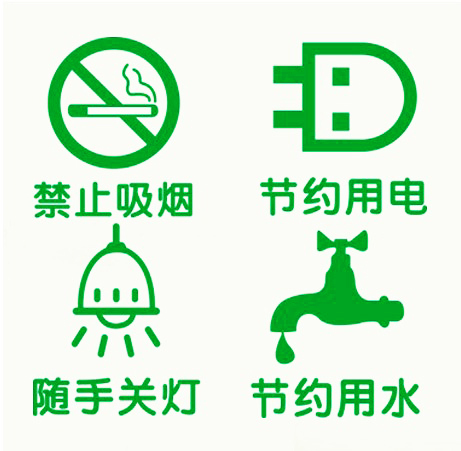 绿色环保节能低碳 节约用电用水标志标识提示 瓷砖贴玻璃贴墙贴纸