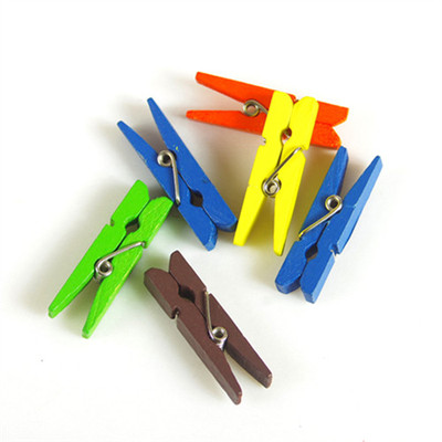 韩国迷你原色彩色木夹照片卡片装饰夹子便签夹儿童手工diy材料