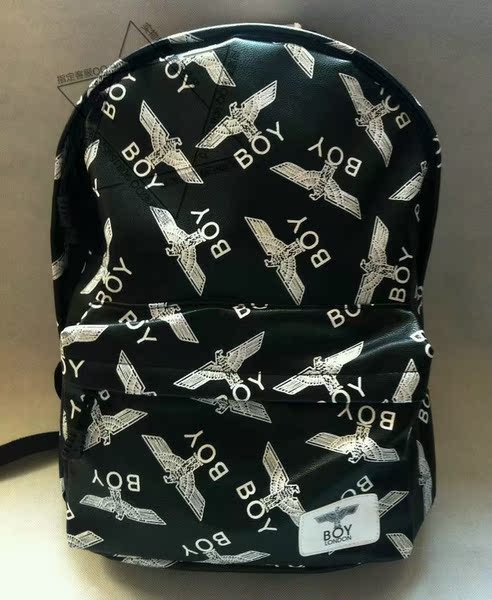 香港代购boy london老鹰原宿嘻哈黑色双肩背包书包潮流男女潮包包