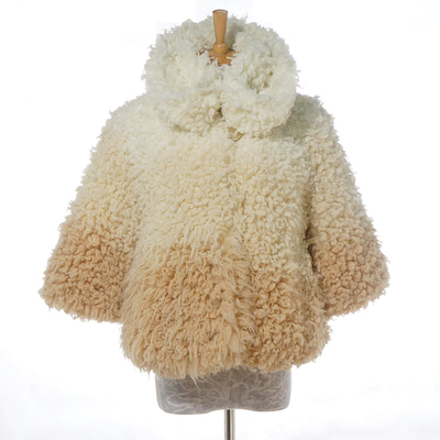 新款韩版渐变色羊毛圈加厚时尚女式仿皮草毛毛短外套女