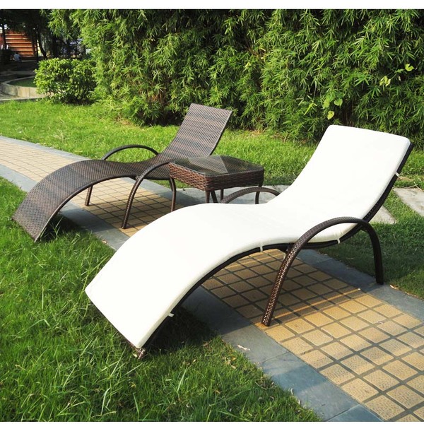 户外家具沙滩躺椅 庭院花园阳台休闲躺床 编藤椅子游泳池躺椅600