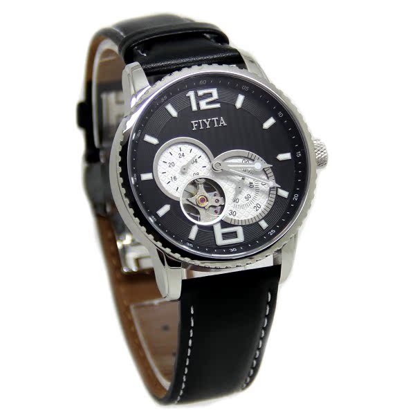 fiyta飞亚达表ga8242.wbb摄影师机械表男表 黑色真皮表带 8242