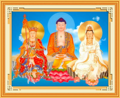 精准高端十字绣娑婆世界应化三圣地藏王菩萨释迦文佛观世音菩萨m1