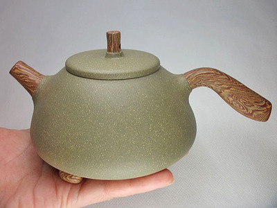 原矿竹青泥 全手工胶泥 210cc飞把石瓢壶 唐羽壶 宜兴 紫砂壶茶壶