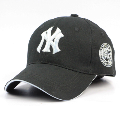 my棒球帽男女卷边遮阳纯棉情侣棒球帽 黑色白色红军绿色休闲帽子