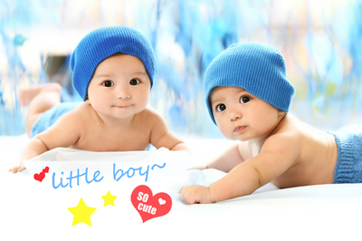 双胞胎宝宝海报孕妇必备漂亮宝宝画图片婴儿大