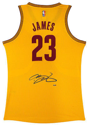 代购nba签名篮球服 勒布朗詹姆斯亲笔签名骑士替代黄色正品球衣