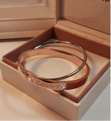 香港代购正品ck手镯双环玫瑰金情侣手环男女手饰礼物