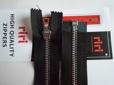 瑞士riri拉链m8白铜单开 黑拉链50-80cm m6服装门襟riri原产拉链