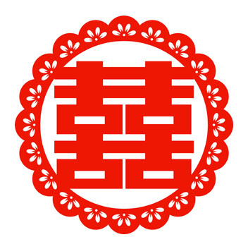 花围双喜喜字剪纸婚庆窗户装饰结婚用品喜庆门贴不干胶贴饰古典