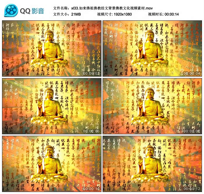  如来佛祖佛教经文背景佛教文化视频素材