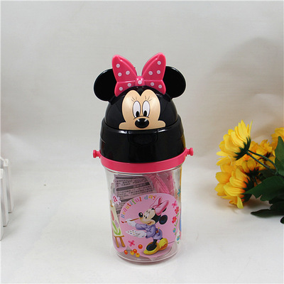 disney/迪士尼儿童软吸管水壶新力凉水水杯400ml随手杯4154