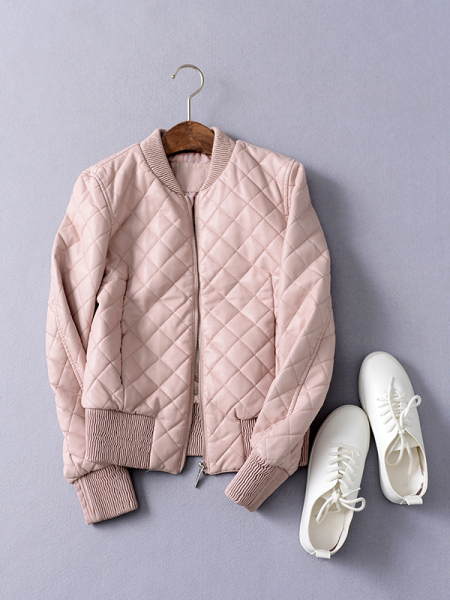 BZW147 2016秋冬新款时尚百搭格子纯色皮衣外套女