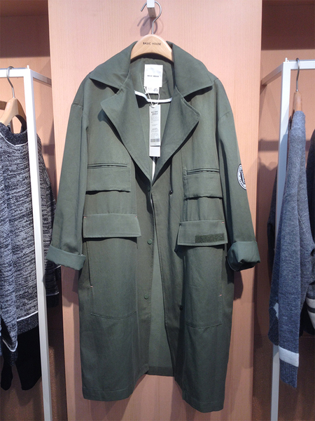basichouse百家好正品代购2015秋冬装风衣外套新款hpca625e-1280