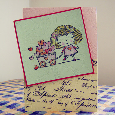 【懒虫虫】0249牵着幸福 手工贺卡 祝福卡 创意手绘 婚礼生日贺卡