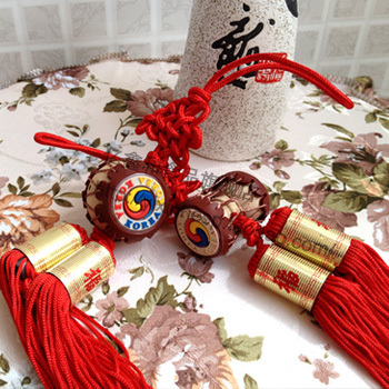 韩国 朝鲜族民俗工艺品 钥匙链 挂坠 平安鼓 长寿鼓 旅游纪念品