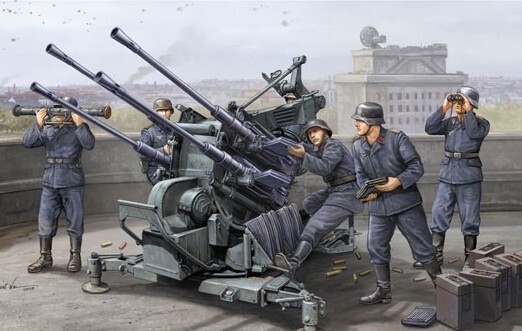 满95包邮 小号手 tr02309 1/35 德国 flak.38 型四联20mm防空炮
