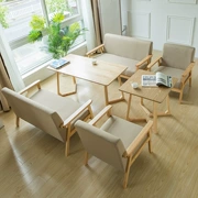 Văn phòng đôi đơn giản tươi bàn ghế sofa kết hợp đồ nội thất trái và phải bộ biến đổi nhiều người màu xanh văn phòng bán hàng màu trắng - FnB Furniture