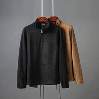 Áo len nam Deerskin Áo khoác nam Retro Áo trùm đầu mùa thu Slim Slim Xu hướng Áo hoodie 8011 áo hoodie màu xanh dương