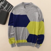 Áo len thương hiệu nam quần áo len mùa thu và mùa đông len màu dệt kim hoang dã 35808 màu xanh J11