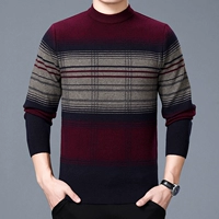 Người mẫu trung niên và mùa thu và mùa đông thương hiệu áo len cashmere nam cộng với phân bón tăng 195x yard áo len bố phù hợp với 220 kg áo da nam cao cấp