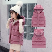 Quần áo trẻ em cô gái vest dài áo mùa thu đông