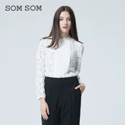 Somsom Soma 2017 tay dài mùa thu cơ bản thường xuyên một mảnh phiên bản Hàn Quốc của đầu áo sơ mi voan sơ mi ren