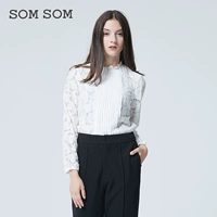 Somsom Soma 2017 tay dài mùa thu cơ bản thường xuyên một mảnh phiên bản Hàn Quốc của đầu áo sơ mi voan sơ mi ren áo sơ mi nữ đẹp 2020