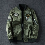 Tide thương hiệu áo khoác hai mặt MA1 áo khoác nam bóng chày thêu đồng phục áo khoác mỏng Yokosuka áo khoác ULZZANG - Thể thao sau
