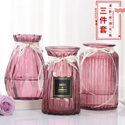 [Ba bộ] bình thủy tinh sáng tạo cây thủy canh hoa khô hoa lily lọ hoa trang trí phòng khách trang trí - Vase / Bồn hoa & Kệ