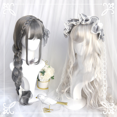 taobao agent White wig, curly bangs, Lolita style