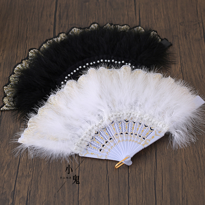 taobao agent Round fan from pearl suitable for photo sessions, Lolita style, handmade