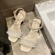 Một từ với dép nữ nữ 2019 hè mới hoang dã dày dặn với giày cao gót nữ thời trang cao cổ - Sandal