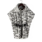 N series mùa thu và mùa đông quầy để rút tủ của phụ nữ ngụy trang áo len lỏng thắt lưng áo vest 66558 - Áo vest