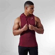 Thể dục đào tạo áo hoodie nam áo thể thao nam trùm đầu không tay áo vest nam cotton thoáng khí - Áo thể thao