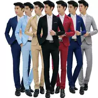 Ins net đỏ phù hợp với nam giới đất xã hội phong cách Hàn Quốc tự tu hai mảnh phù hợp với sinh viên đại học - Suit phù hợp quần âu