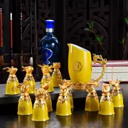 12 Trung Quốc 12 Động vật hoàng đạo Bộ ly rượu vang trắng Bộ gốm sứ Rượu vang trắng thủy tinh Quà tặng cao cấp - Rượu vang