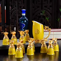 12 Trung Quốc 12 Động vật hoàng đạo Bộ ly rượu vang trắng Bộ gốm sứ Rượu vang trắng thủy tinh Quà tặng cao cấp - Rượu vang ly uống rượu